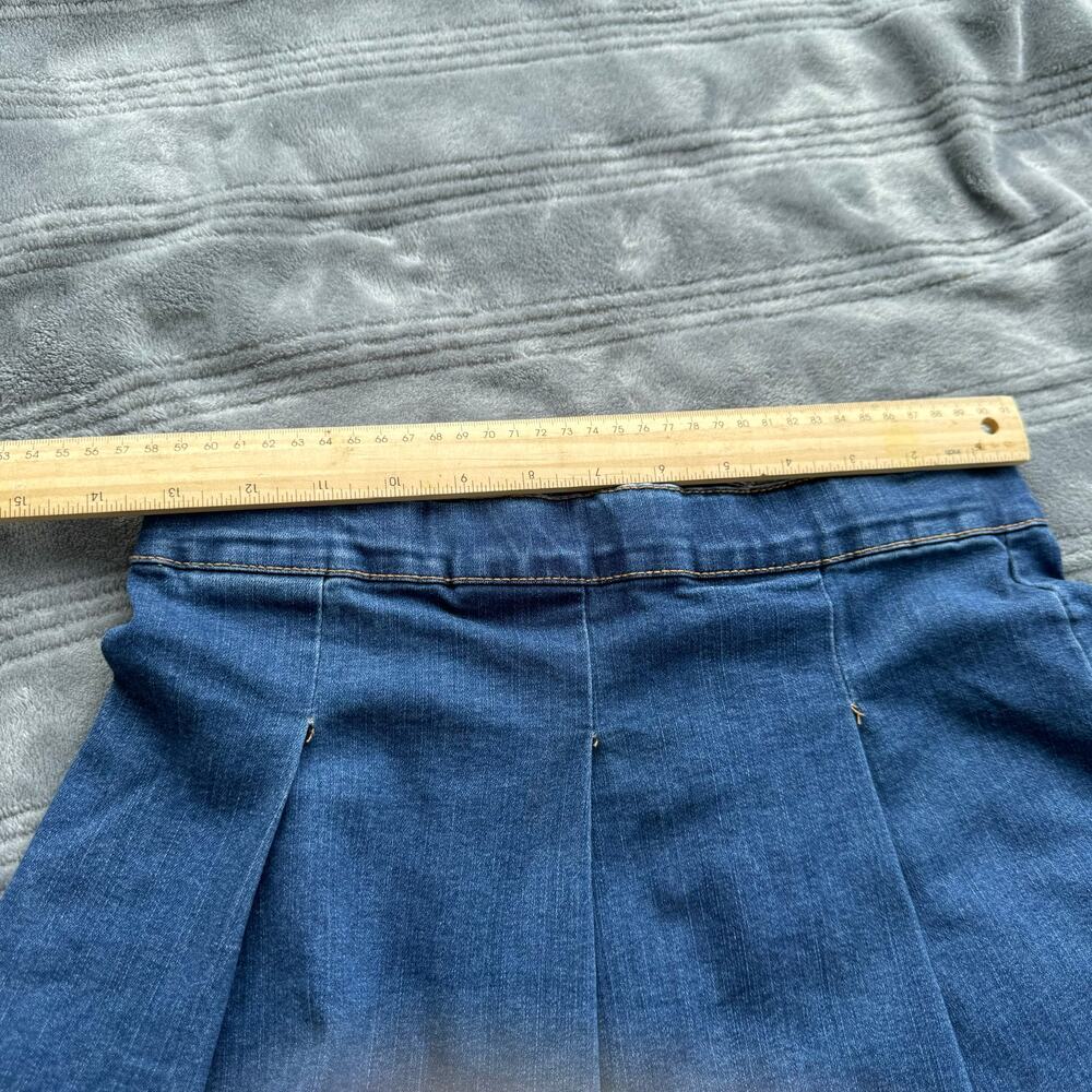Art Class Girls Cotton Blend Denim Pleated Skirt Adjustable Waist XL 14/16 - Picture 6 of 9